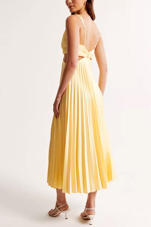 Amelise | Pleated Cut-Out Maxi Dress