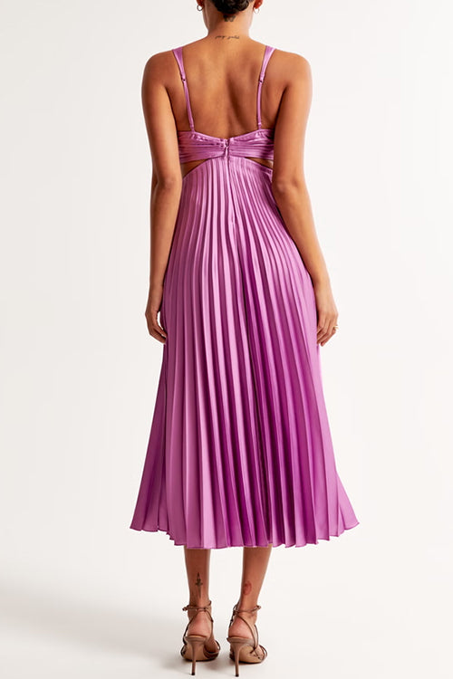 Amelise | Pleated Cut-Out Maxi Dress