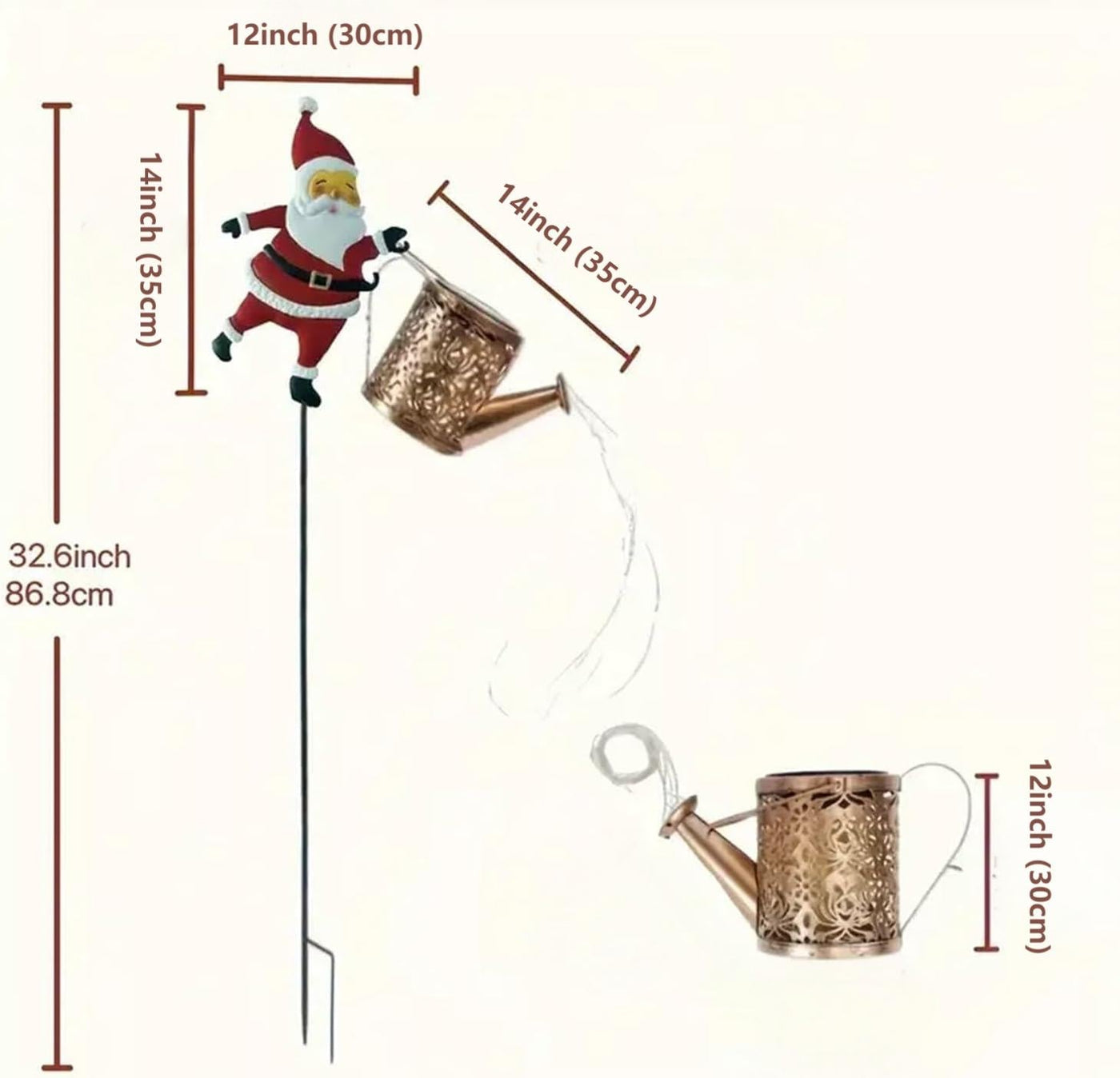 ClausGlow™ Pouring Light Lantern Garden Ornament