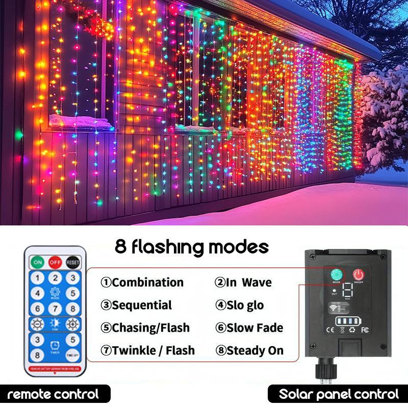 ClausCurtain™ Solar Holiday Lights