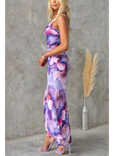 Elara | Watercolour Maxi Dress