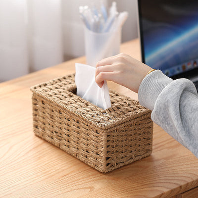 Lina Rattan Tissue Box