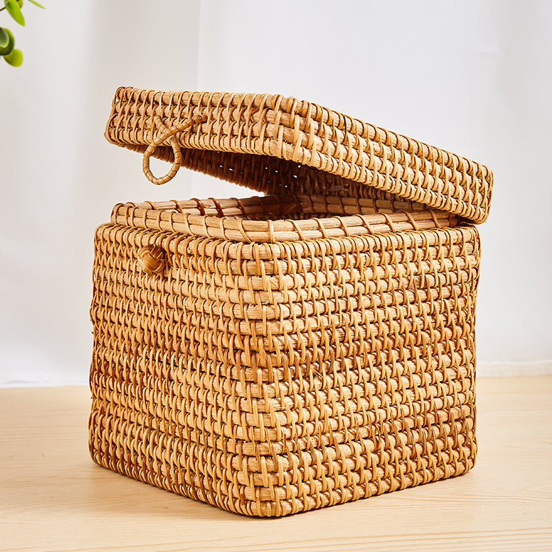Emly Rattan Square Tissue Box