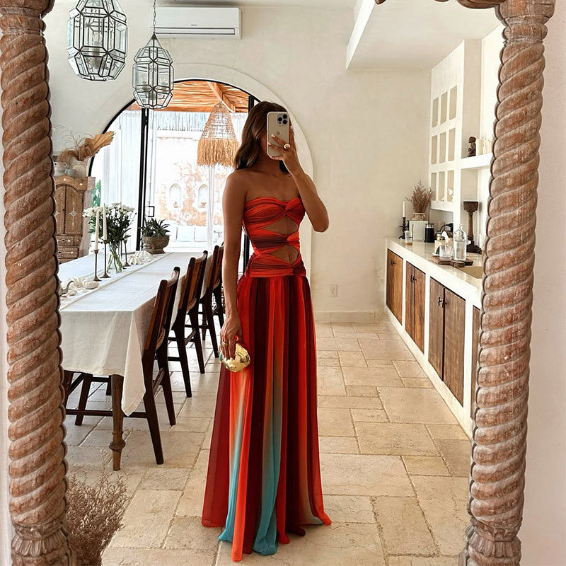 Kaia | Strapless Cut-Out Maxi Dress