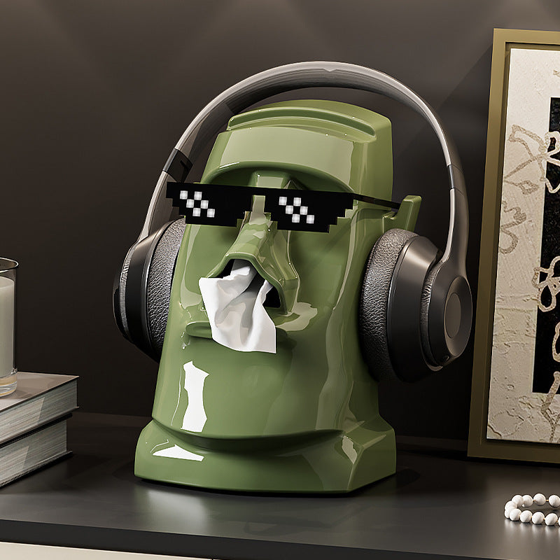 Moai Tiki Tissue Box