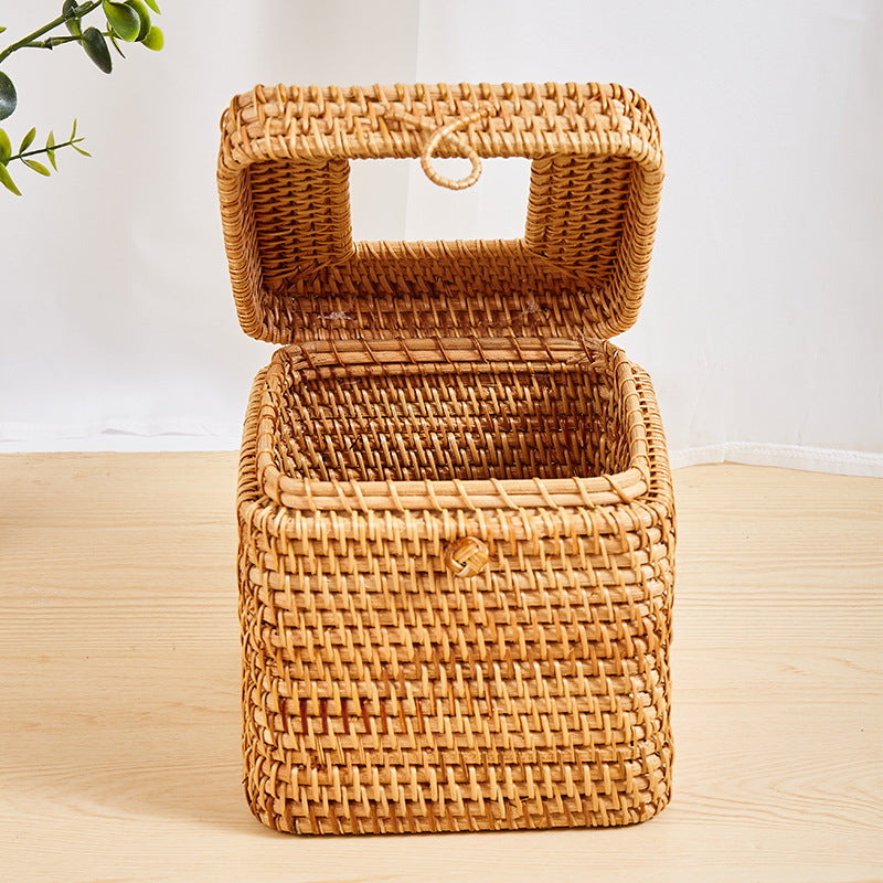 Emly Rattan Square Tissue Box