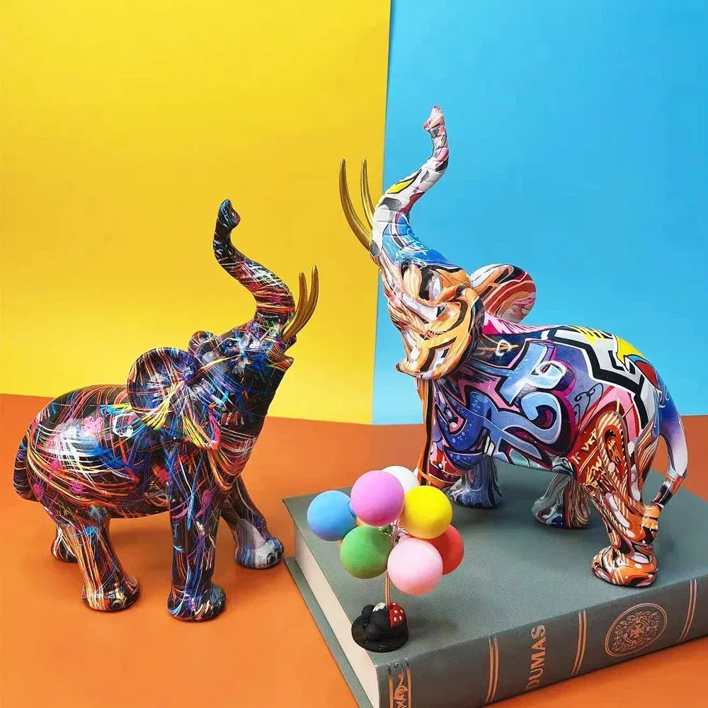 LuckyTrunk - Graffiti Art Elephant Sculpture
