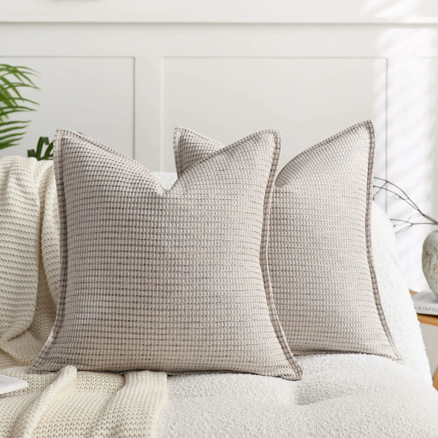 Waffle Textured Pillow Cover