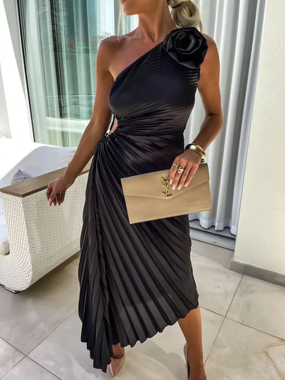 Aurelia Pleated | Asymmetrical Dress