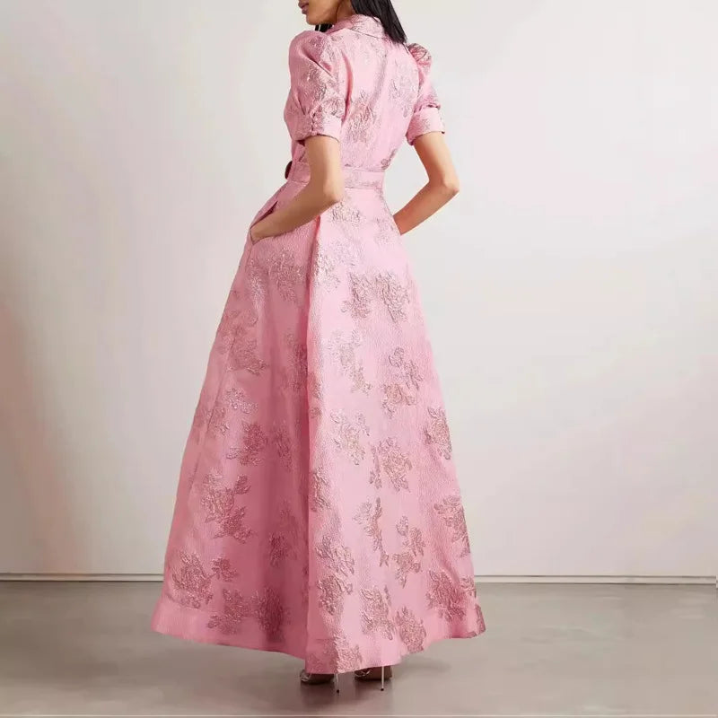 Roselle | Embroidered Belted Dress