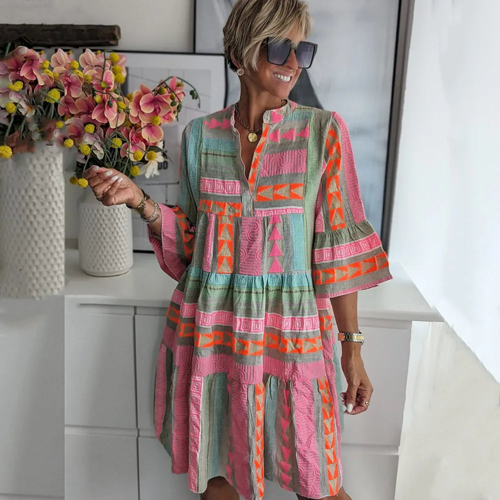 Julie | Boho Tiered Swing Dress