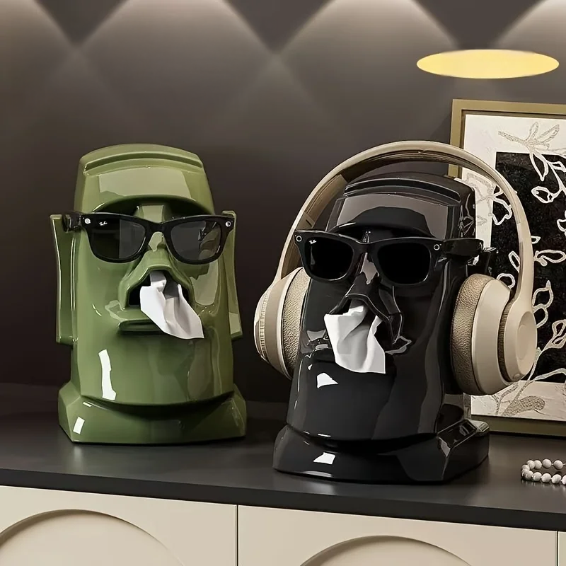 Moai Tiki Tissue Box