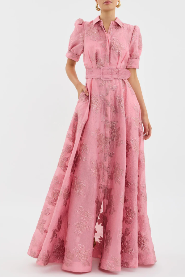 Roselle | Embroidered Belted Dress