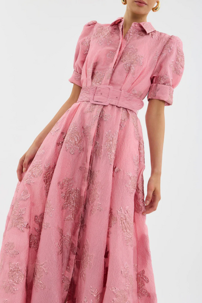 Roselle | Embroidered Belted Dress