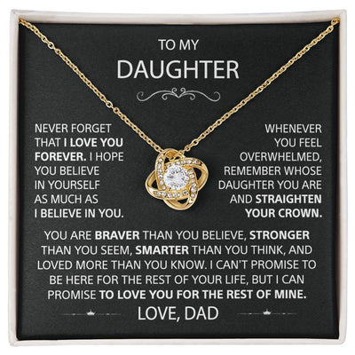 To My Daughter - Love Knot Necklace