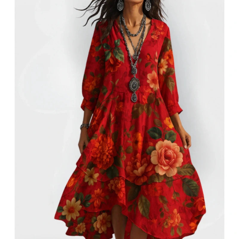Lucia Crimson Bloom Dress