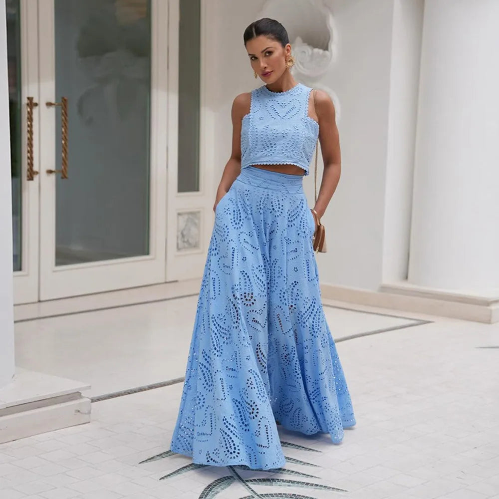 Azzurra | Elegant Skirt & Top Set