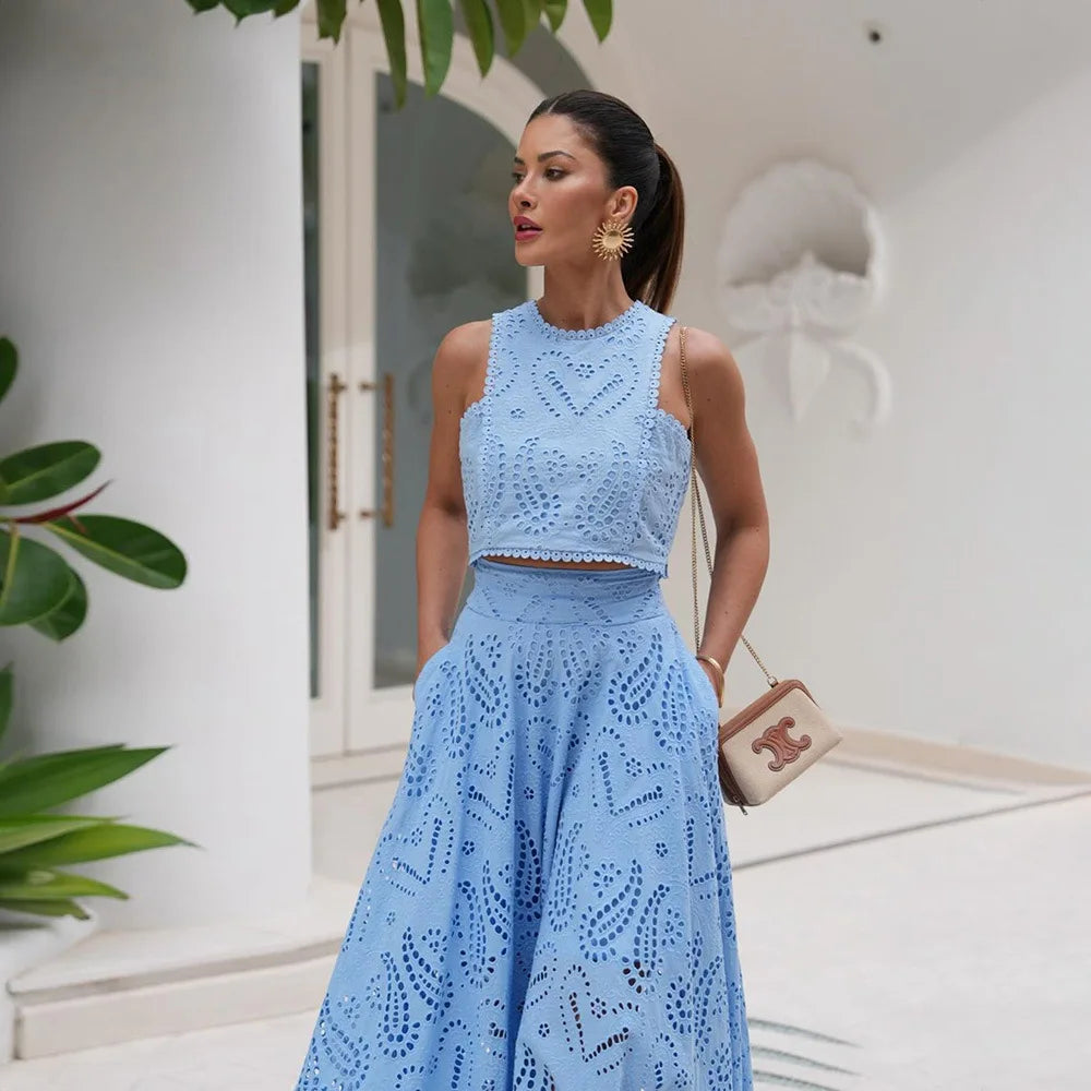 Azzurra | Elegant Skirt & Top Set