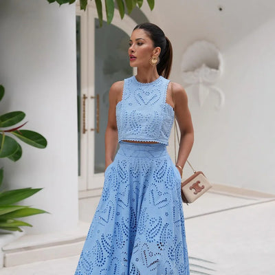 Azzurra | Elegant Skirt & Top Set