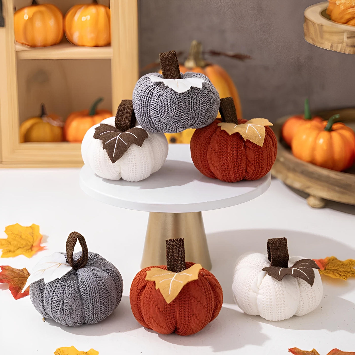 Harvest Knit Pumpkins