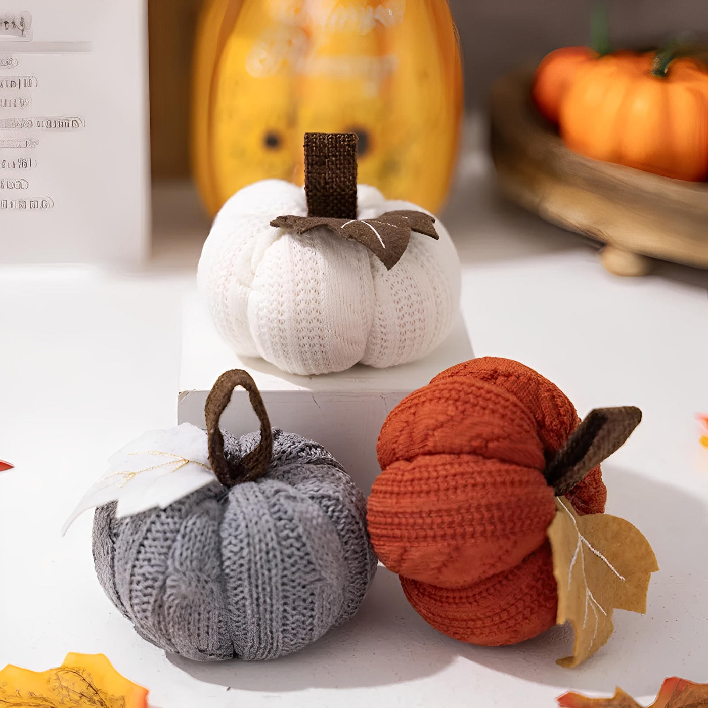 Harvest Knit Pumpkins