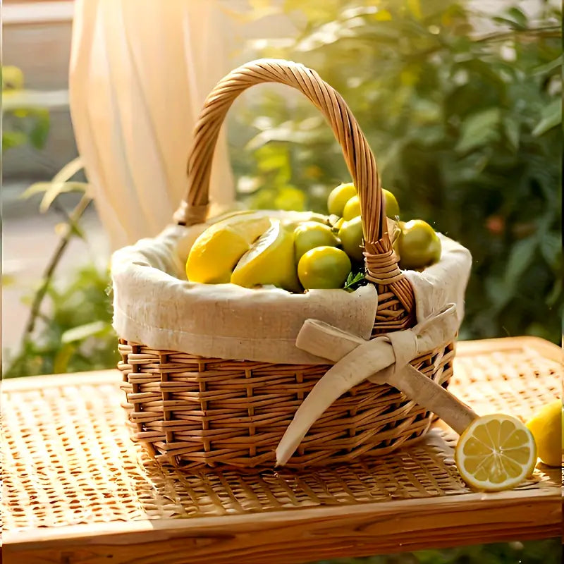 Elmwood Vintage Wicker Basket