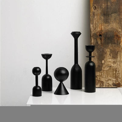 Black Taper Candle Holders