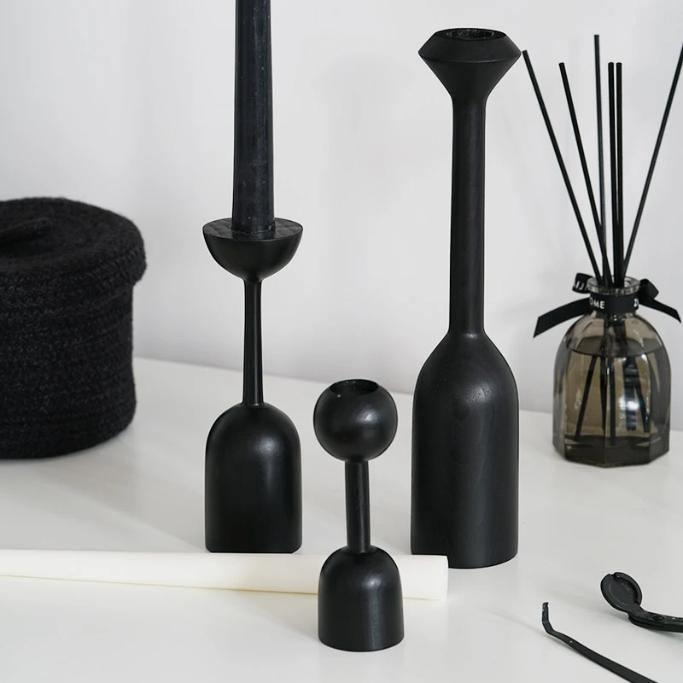 Black Taper Candle Holders