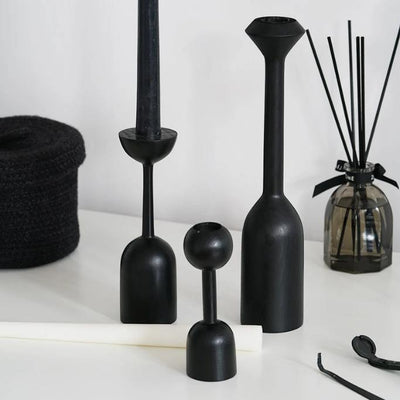Black Taper Candle Holders