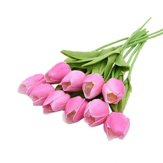 10-Piece Fake Tulips Silk Flowers