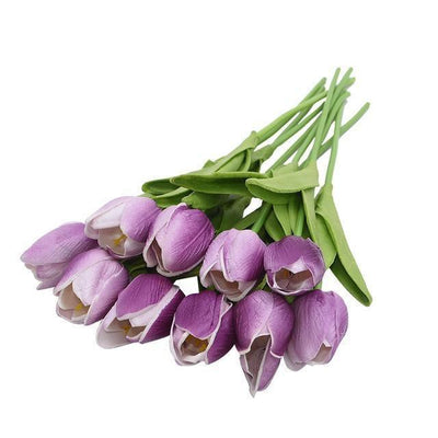 10-Piece Fake Tulips Silk Flowers