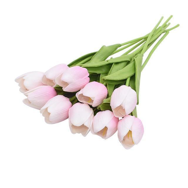 10-Piece Fake Tulips Silk Flowers