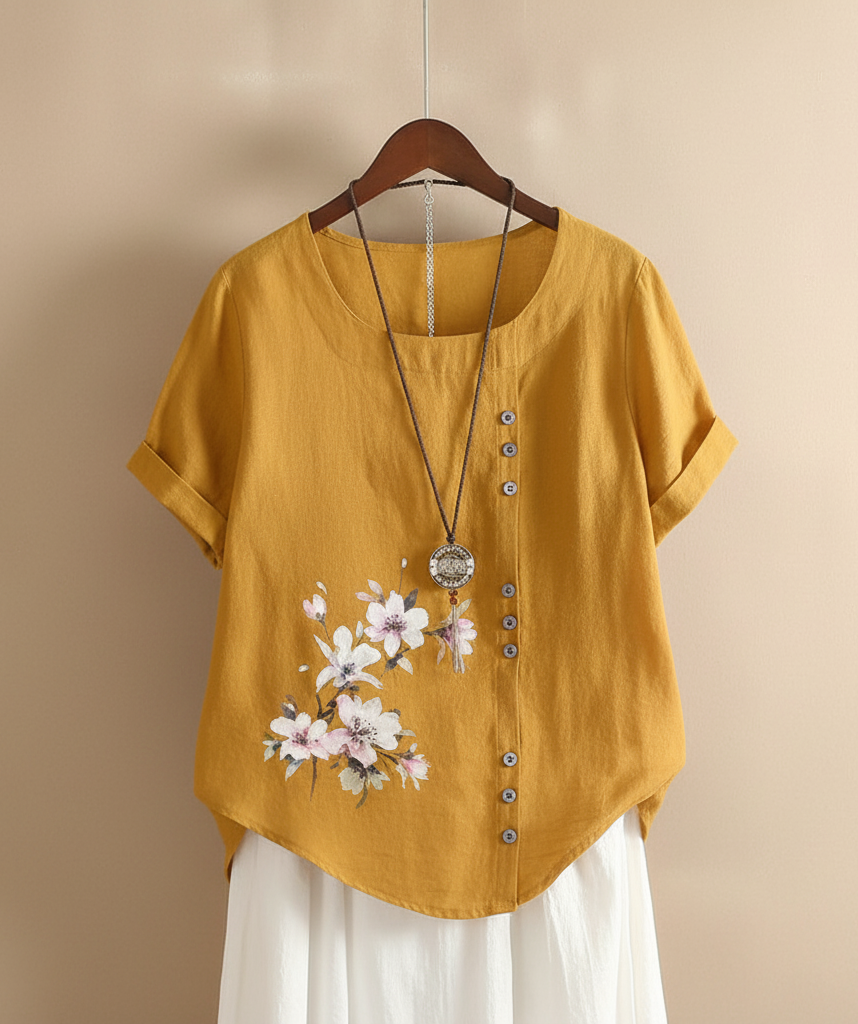 Gemma | Floral Detail T-Shirt