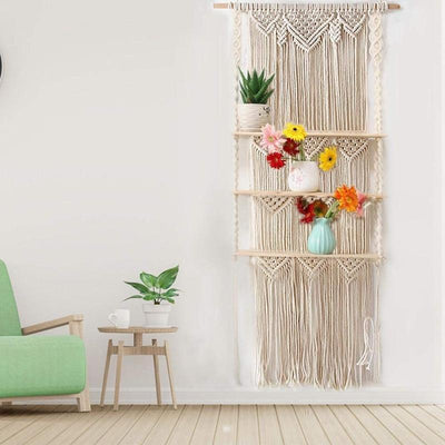 3-Level Macrame Hanging Shelves